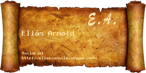 Eliás Arnold névjegykártya